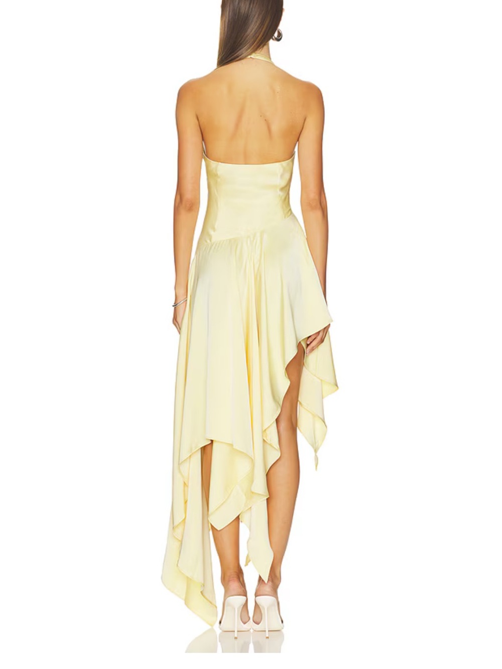 Lovers + Friends Pale Yellow Halter High-Low Dress-never used but took off tags - Picture 2 of 2